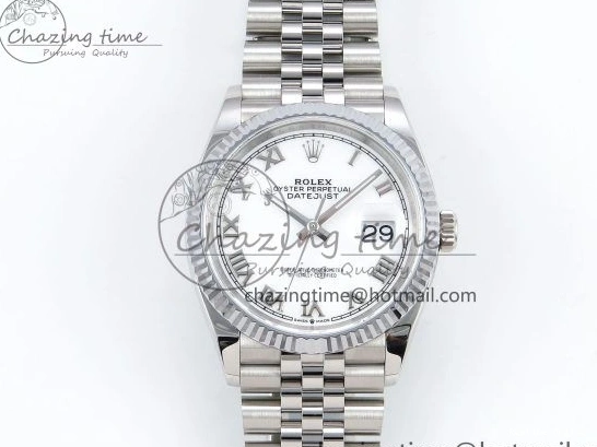 0524 Classic Datejust 36mm 126234 904L Steel HGF 1:1 Best Edition White Dial Roman Number Markers on SS Bracelet VR 1484